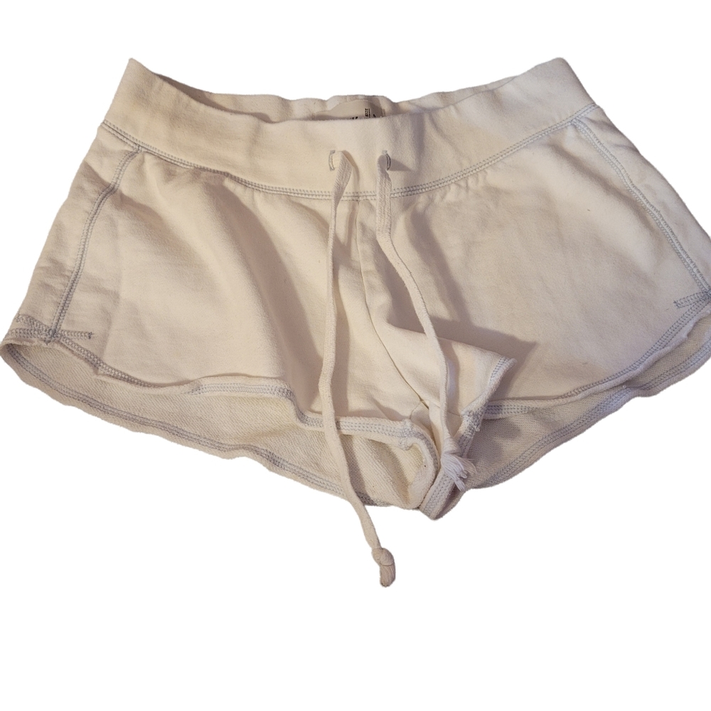 Old Navy Short Shorts Size Small White Gray Edging Drawstring